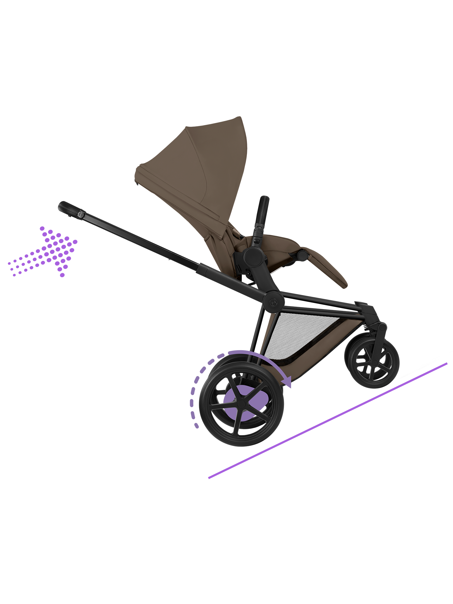 Cybex e-Priam inkl liggedel - Matt Black/Coconut Brown